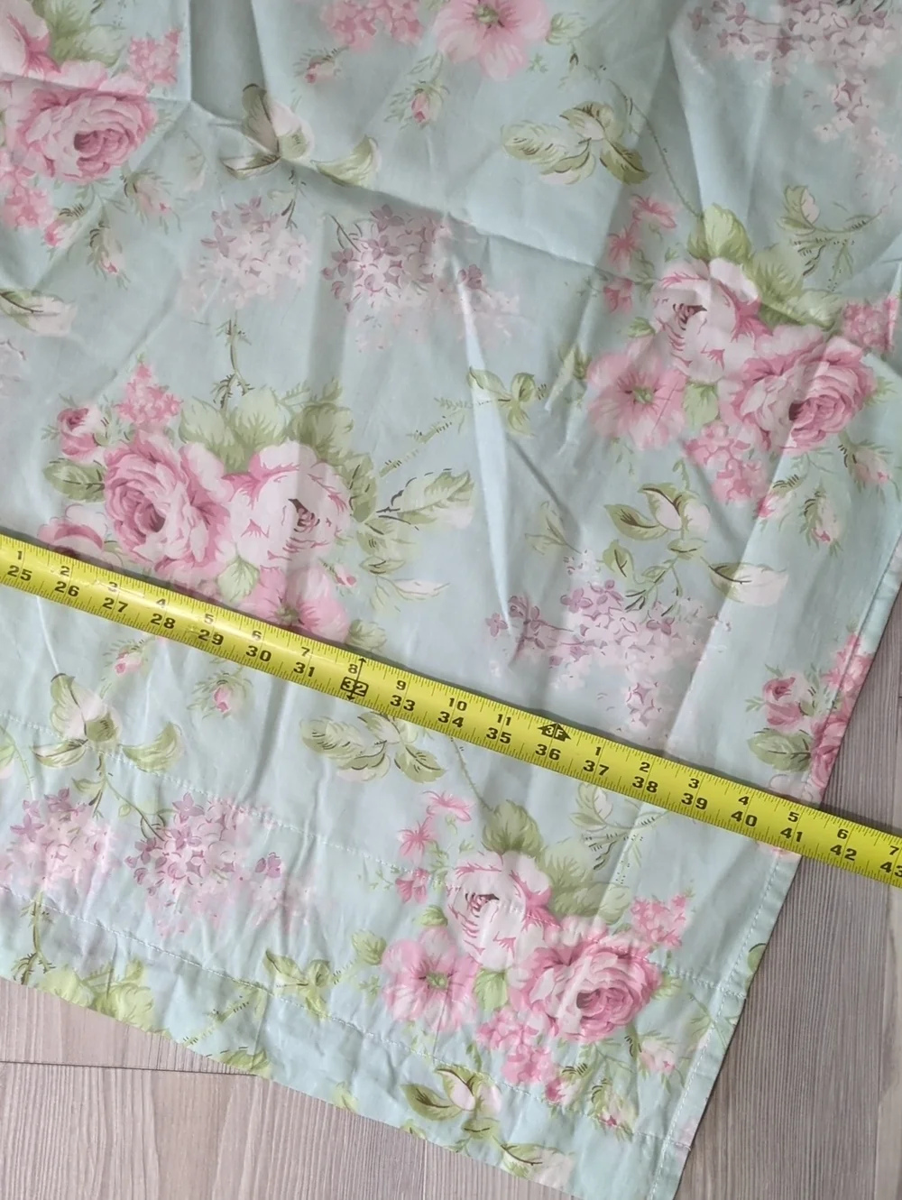 Unbranded Set of 2 Shabby Chic Floral Curtain Panels 41x62 Cottagecore Pink Rose